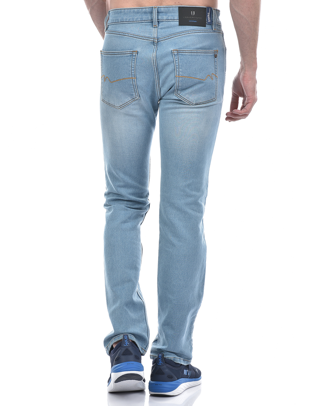 Numero Uno Men Solid Light Blue Jeans